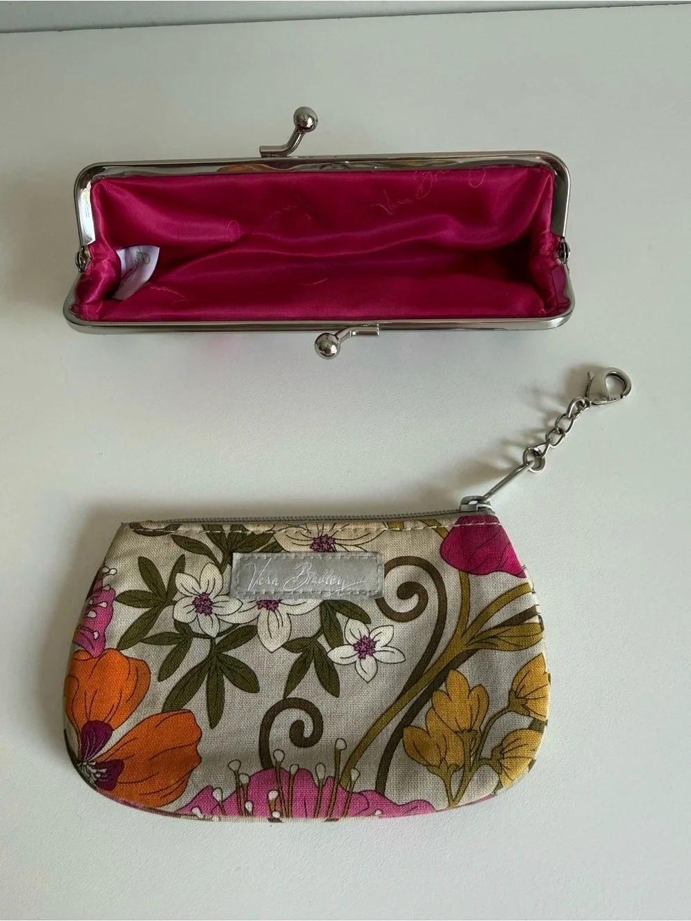Vera Bradley Tea Garden Kiss Lock Eyeglass Case & ID Coin Purse Matching Set